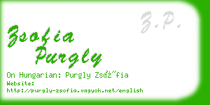 zsofia purgly business card